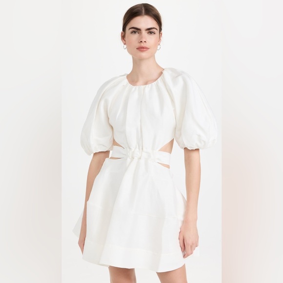 NWT Aje Mimosa Psychedelia Cutout Mini Dress Ivory - Picture 6 of 16